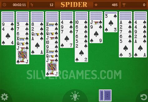 spider solitaire groß vollbild.